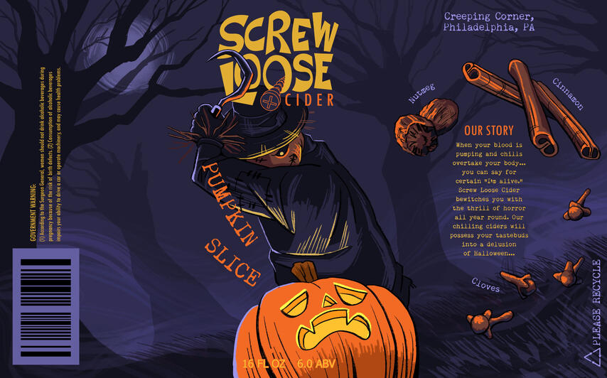 Beer label based on Halloween. Digital, 2023.