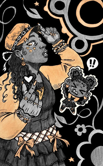 Winnie Portrait Traditional drawing and inks with digital cleanup, 2026.