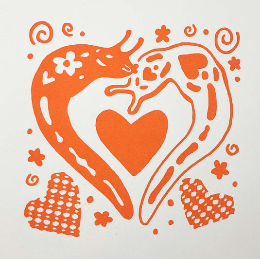 &quot;S&#39;love.&quot; Silkscreen print, 2024.